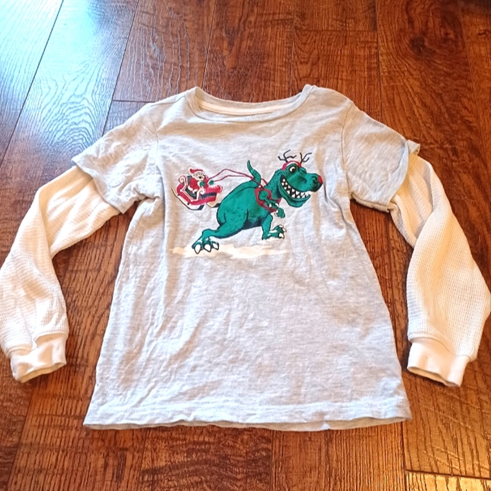 Lightning Bug 🎅🦖 Santa & Dinosaur Shirt Boy Sz 4